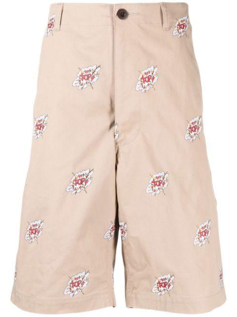 graphic-print cotton shorts by JUNYA WATANABE