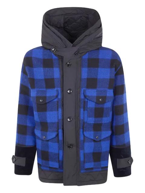 hoodied check-pattern jacket by JUNYA WATANABE