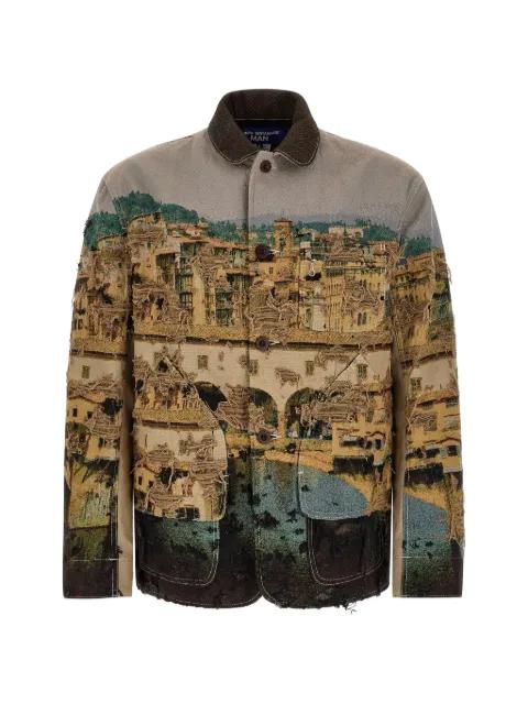 jacquard frayed jacket by JUNYA WATANABE