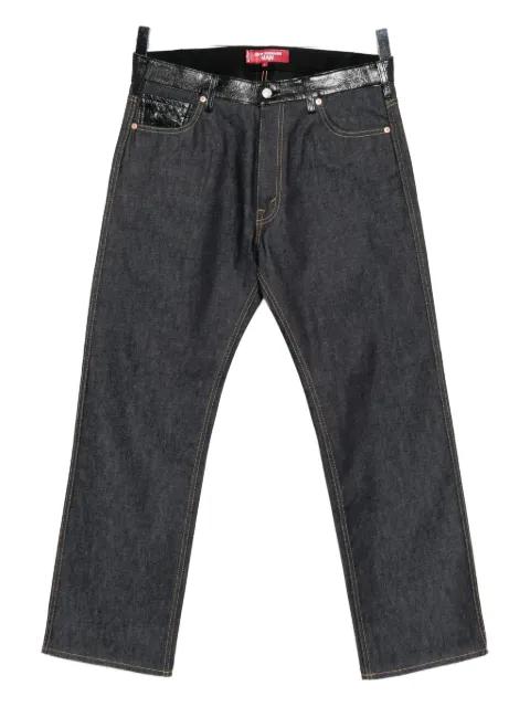 leather-patch jeans by JUNYA WATANABE