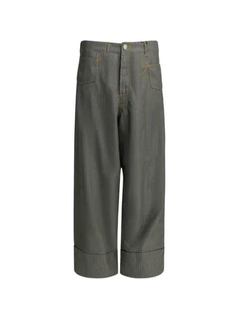 pinstripe contrast-stitch trousers by JUNYA WATANABE