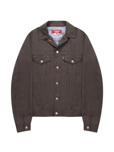 pinstripe elbow-patch jacket by JUNYA WATANABE