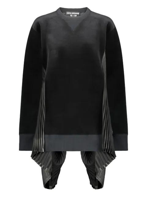 pleated velvet crewneck sweatshirt by JUNYA WATANABE