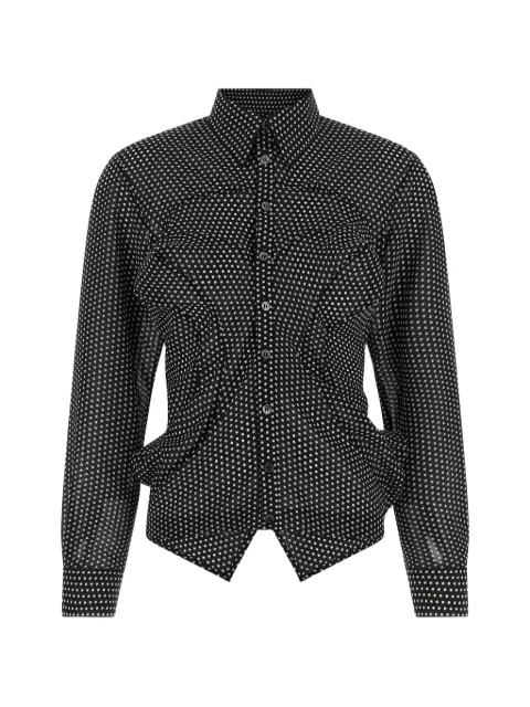 polka-dot asymmetric-hem shirt by JUNYA WATANABE