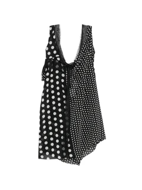 polka-dot lace-trimmed midi dress by JUNYA WATANABE