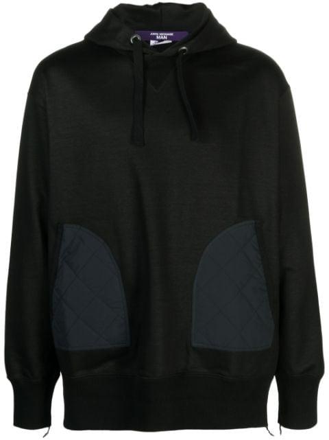 ripstop-panel cotton hoodie by JUNYA WATANABE