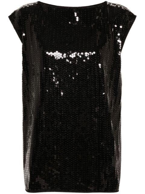 sequin-embellished sleeveless top by JUNYA WATANABE