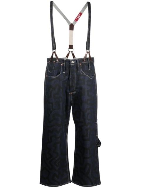straight-leg abstract-print trousers by JUNYA WATANABE