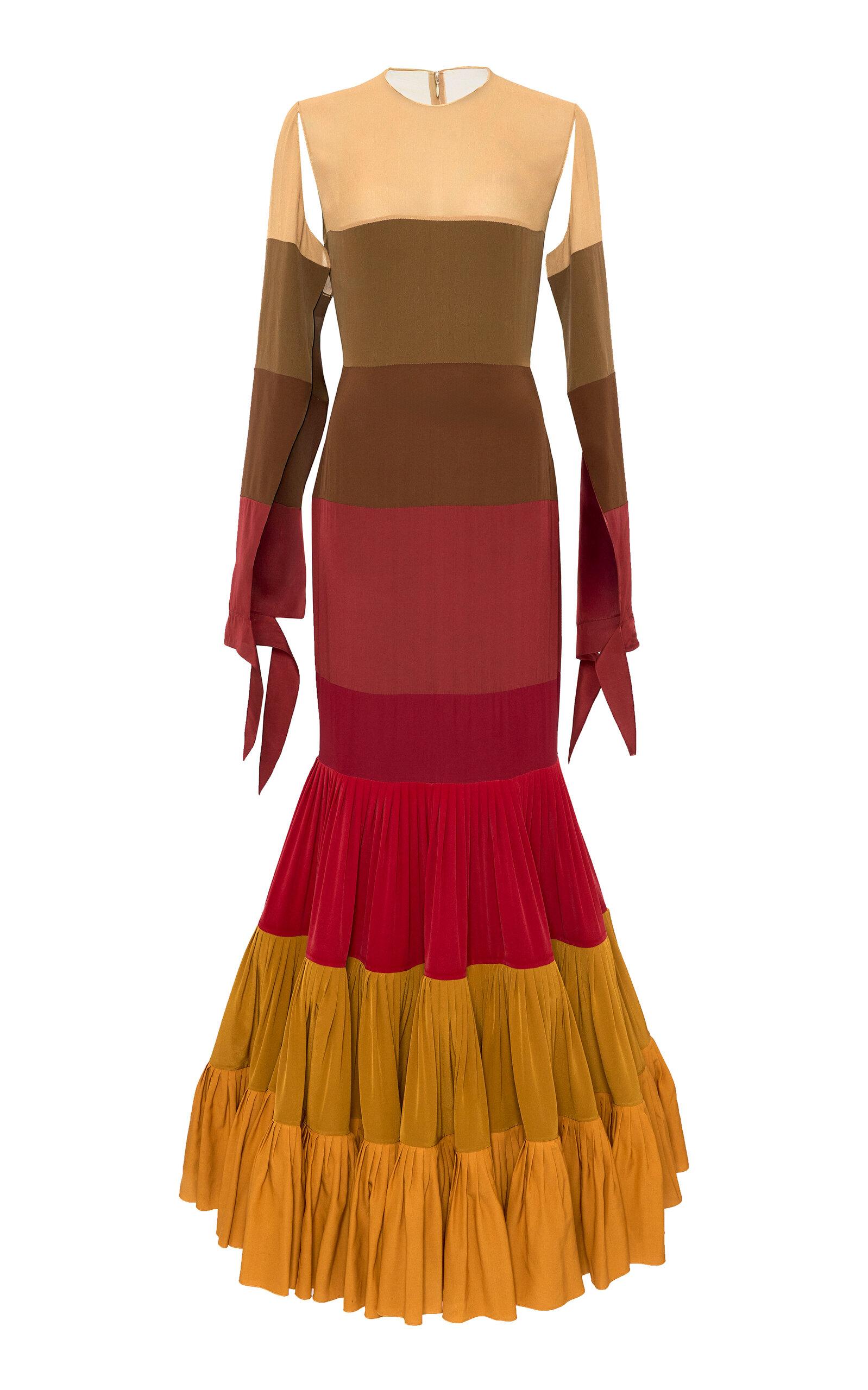Juozas Statkevicius Color Blocked Crepe Fishtail Maxi Dress - Moda Operandi by JUOZAS STATKEVICIUS