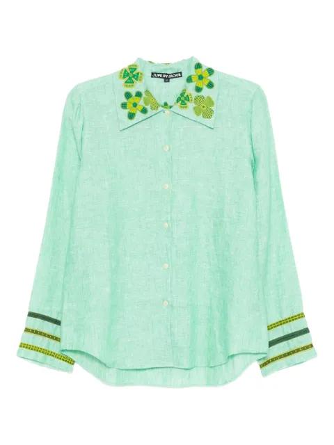 floral-embroidered shirt by JUPE