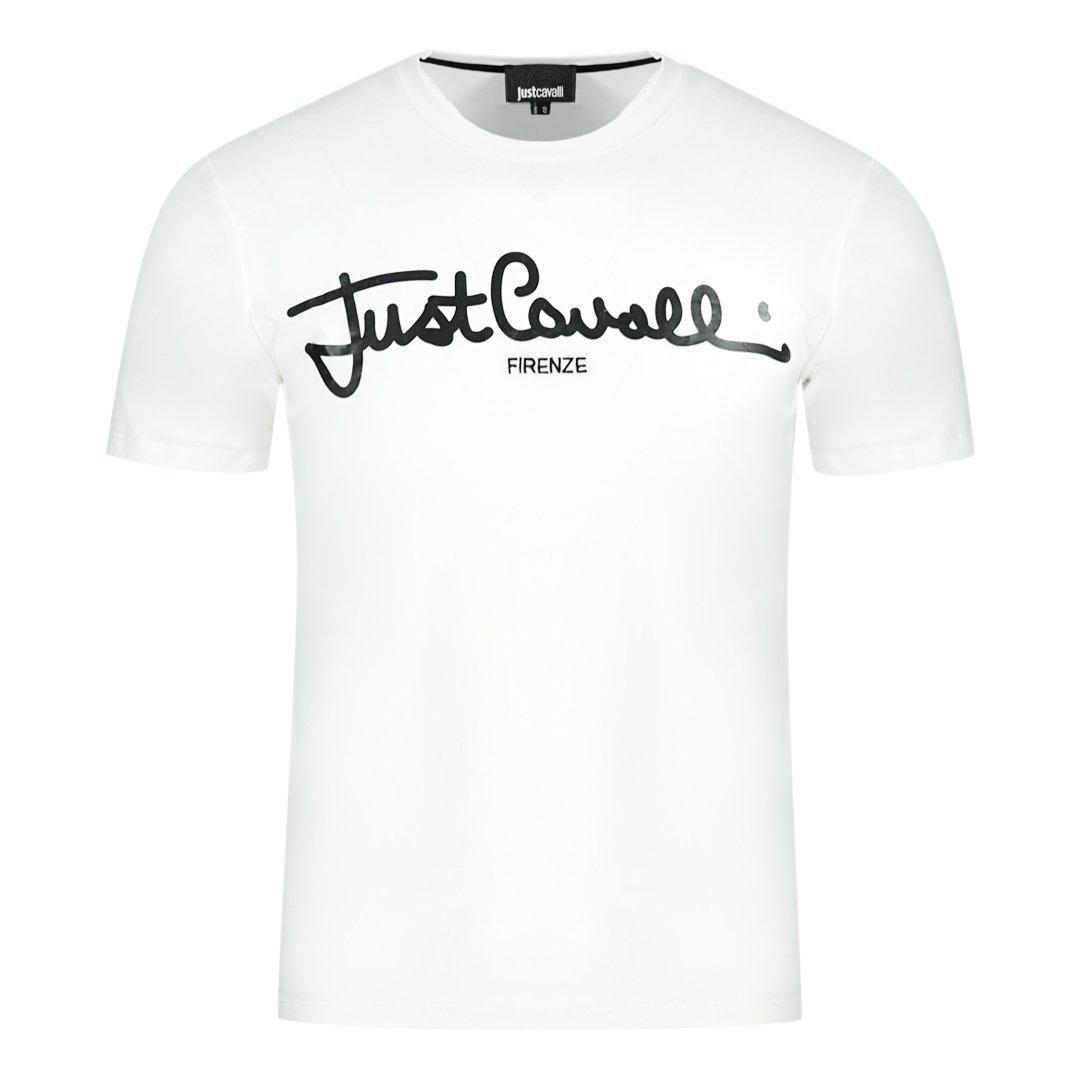 Logo Signature White T-Shirt by JUST CAVALLI