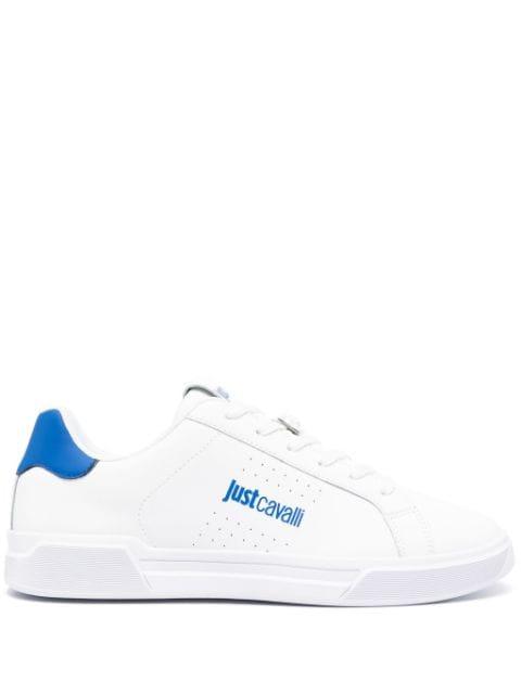 Tiger Head-motif leather sneakers by JUST CAVALLI