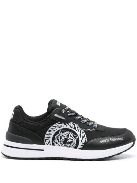 Tiger Head-print leather sneakers by JUST CAVALLI