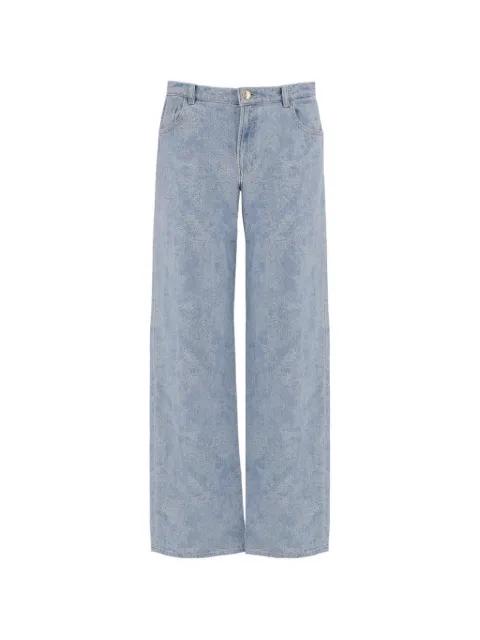 acid-wash wide-leg jeans by JUST CAVALLI