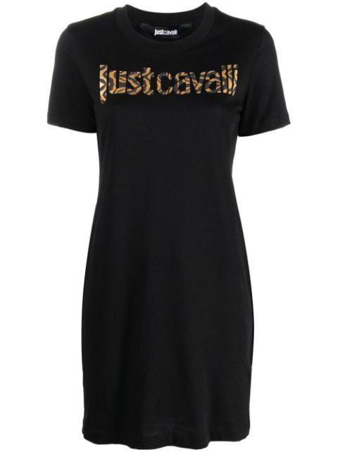 animal-print logo T-shirt dress by JUST CAVALLI
