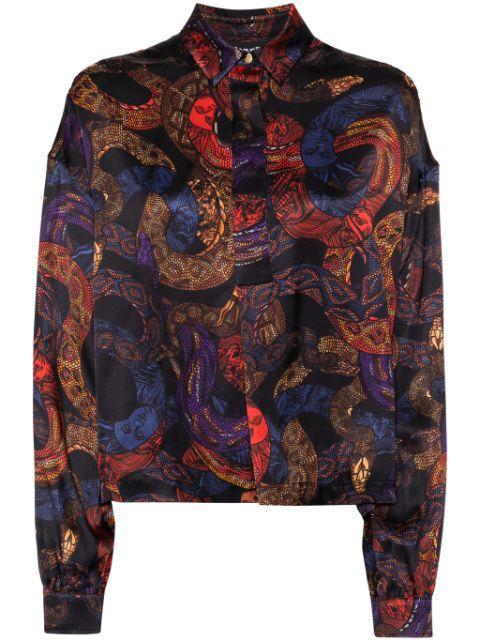 apocalypse snake-print button-up shirt by JUST CAVALLI