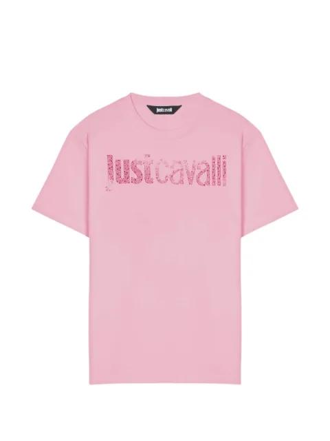 crystal-embellished logo T-shirt by JUST CAVALLI