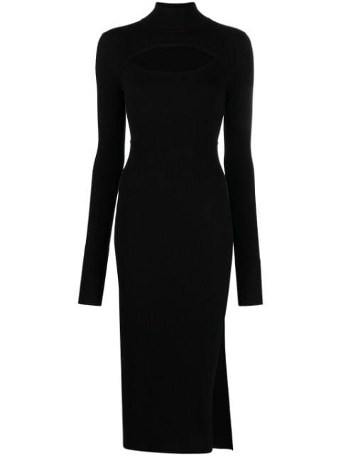cut-out ribbed midi dress by JUST CAVALLI
