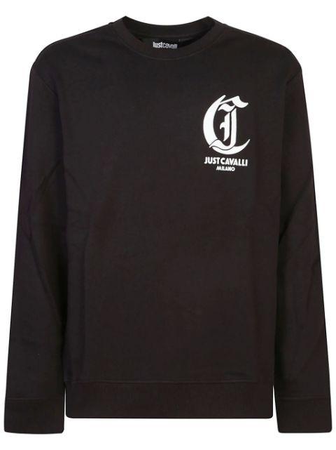 embroidered cotton sweatshirt by JUST CAVALLI