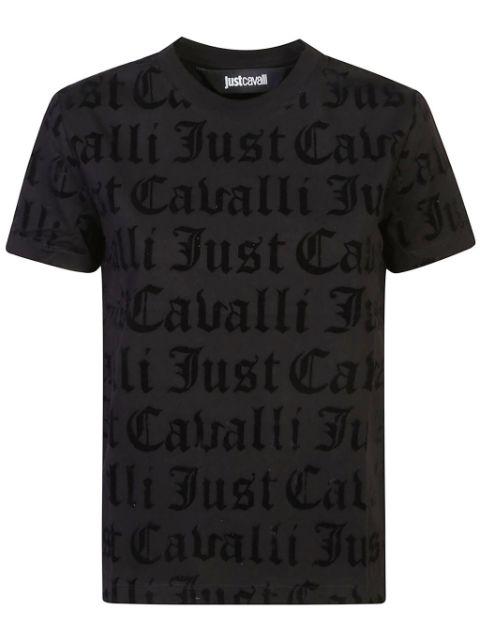 flocked-logo T-shirt by JUST CAVALLI