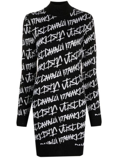 intarsia-knit logo dress by JUST CAVALLI