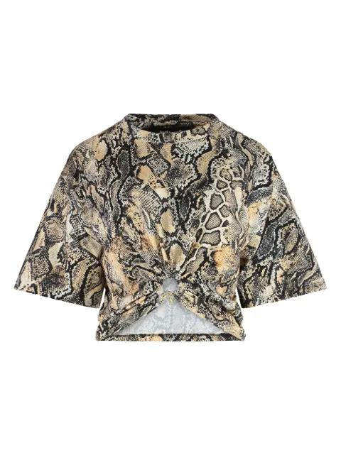 knot snakeskin-print top by JUST CAVALLI