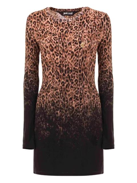 leopard-print ombre mini dress by JUST CAVALLI