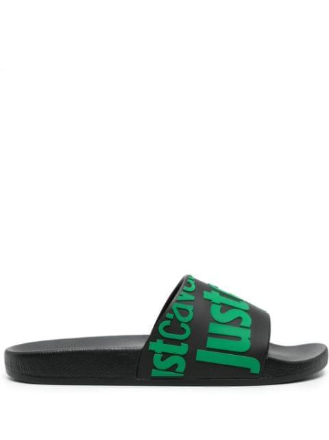 logo-embossed slides by JUST CAVALLI