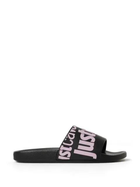 logo-embossed tiger slides by JUST CAVALLI