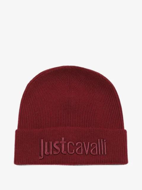logo-embroidered ribbed beanie hat by JUST CAVALLI