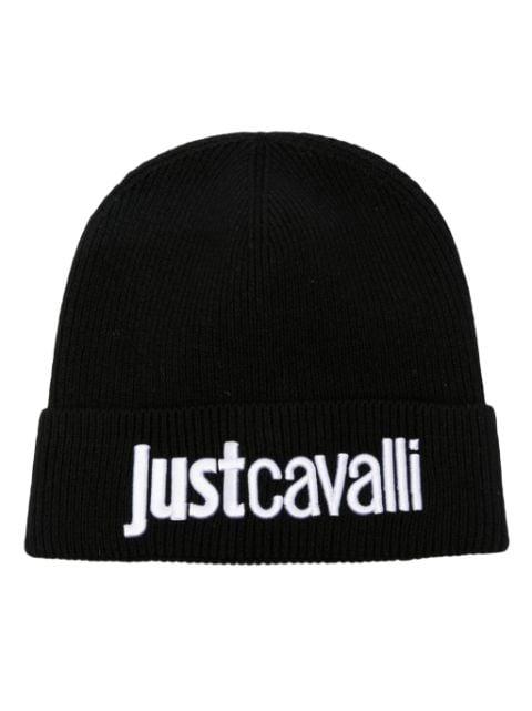 logo-embroidered ribbed-knit beanie by JUST CAVALLI