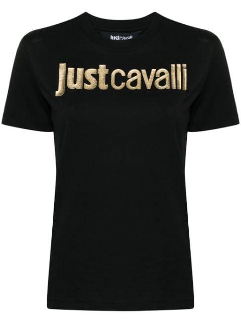 logo-laminated cotton T-shirt by JUST CAVALLI