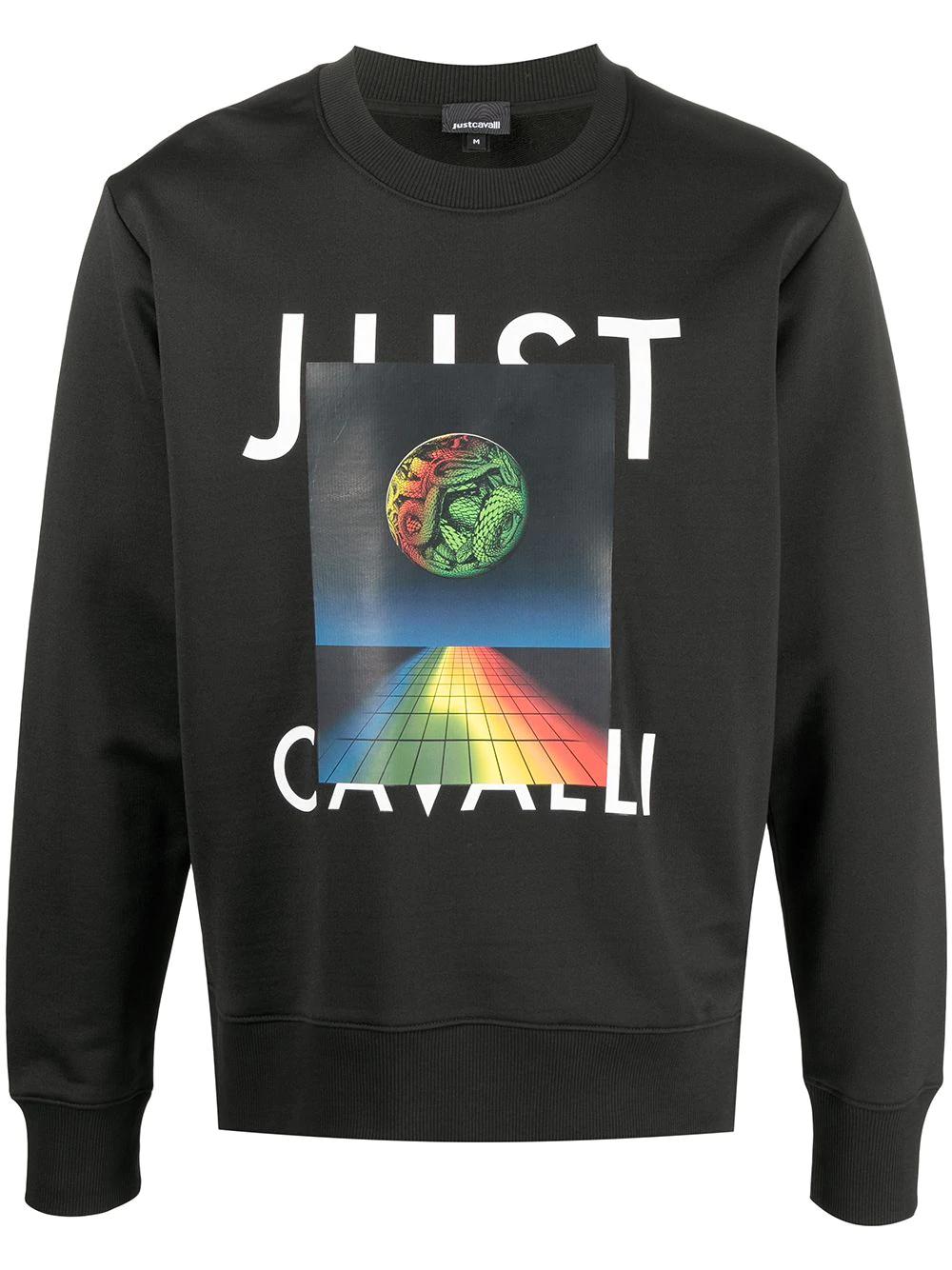 logo planet print sweatshirt by JUST CAVALLI
