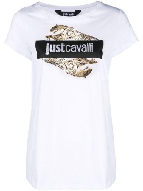 logo-print cotton T-shirt by JUST CAVALLI