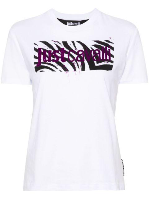 logo-print cotton T-shirt by JUST CAVALLI