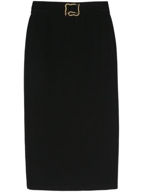 metal-snake detail midi skirt by JUST CAVALLI
