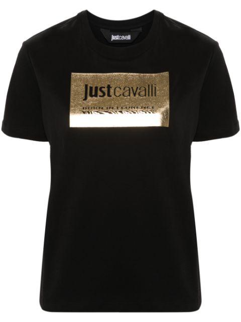 metallic-logo cotton T-shirt by JUST CAVALLI