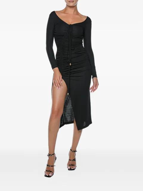 ruched front-slit midi dress by JUST CAVALLI