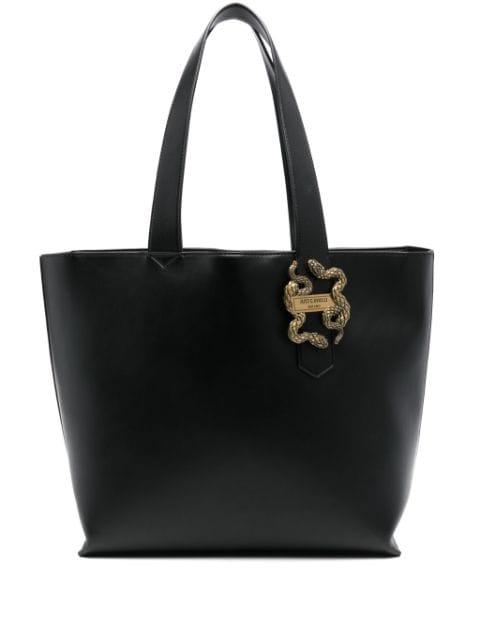 snake-appliqué zipped tote bag by JUST CAVALLI