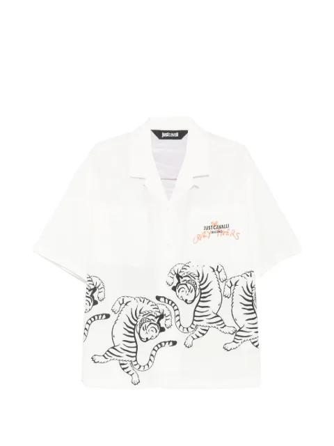 tiger-print short-sleeve shirt by JUST CAVALLI