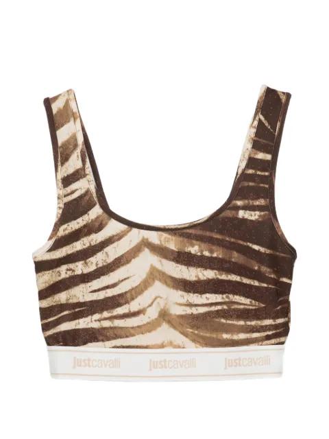 zebra print crop top by JUST CAVALLI