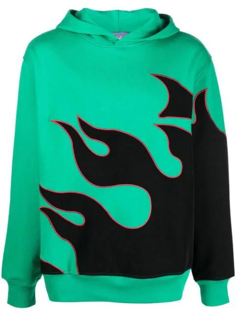 flame-print cotton hoodie by JUST DON
