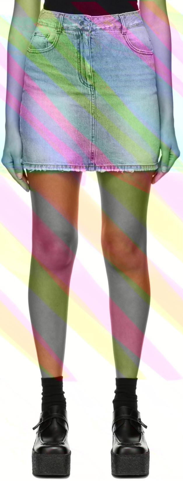 Blue Destroyed Denim Miniskirt by JUUN.J