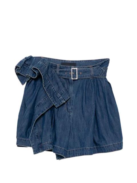 belted ruffled shorts by JUUN.J