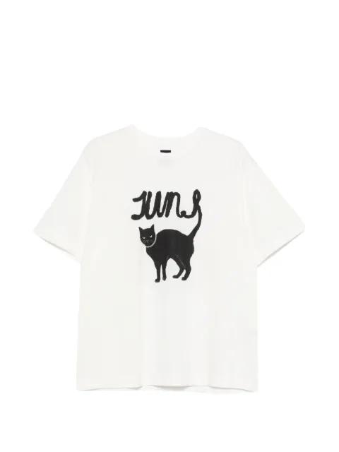 cat-print T-shirt by JUUN.J