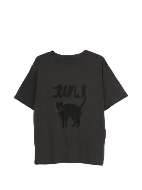 cat-print T-shirt by JUUN.J