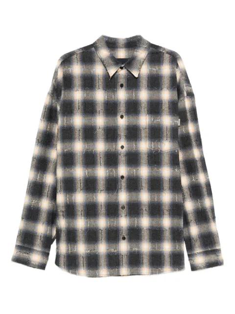 checked cotton shirt by JUUN.J