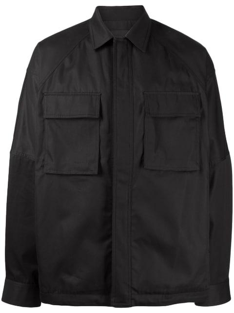 classic-collar concealed-fastening shirt jacket by JUUN.J
