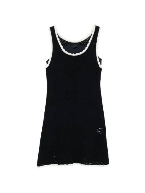 crochet-knit scalloped-trim dress by JUUN.J