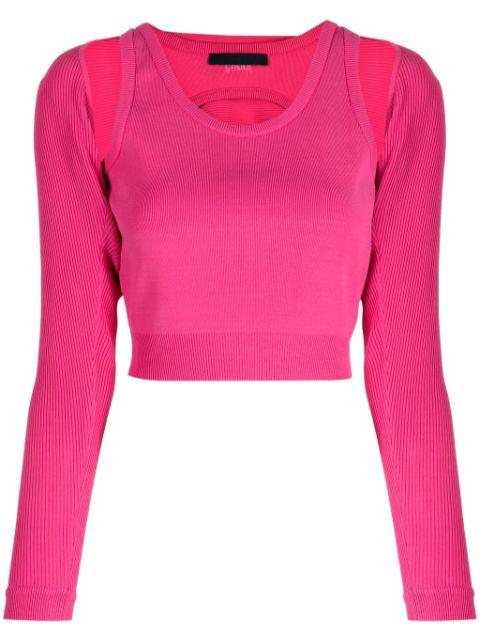 cut-out layered cropped top by JUUN.J